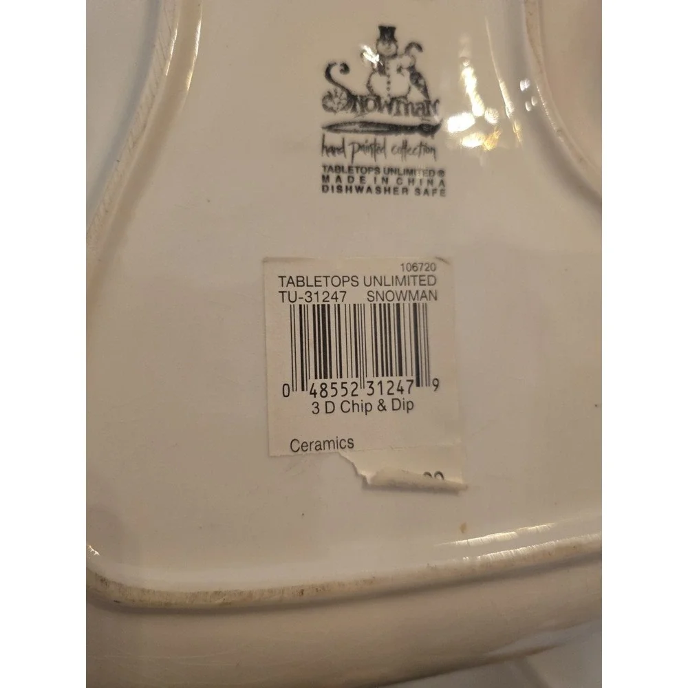 Snowman Ceramic‎ Serving Dish Set  4 Pieces  Holiday  Christmas Bowls Platte
